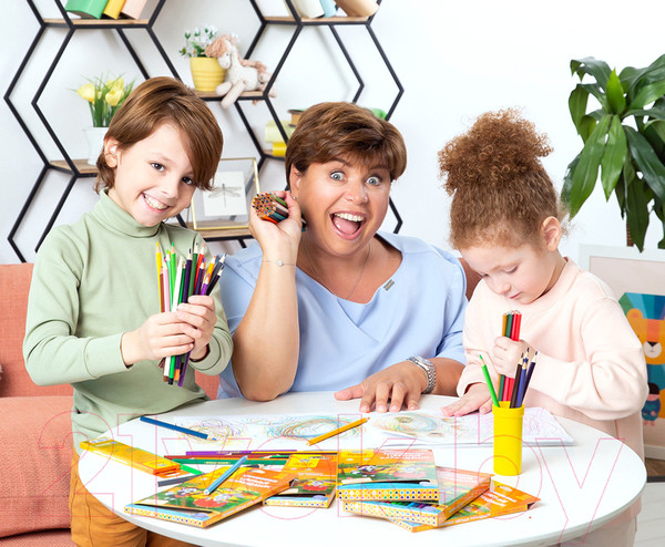 Изображение товара Набор цветных карандашей Мульти-пульти Енот в Индии / CP_10746 (12цв)