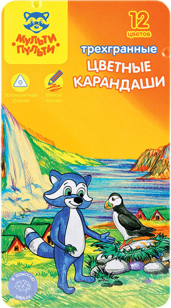 Изображение товара Набор цветных карандашей Мульти-пульти Енот в Исландии / CP_14749 (12 цветов)