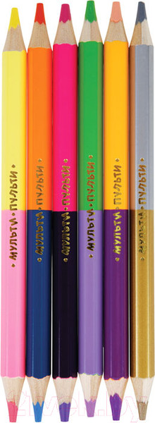 Изображение товара Набор цветных карандашей Мульти-пульти Енот в космосе / CP_33721 (6шт, 12 цветов)