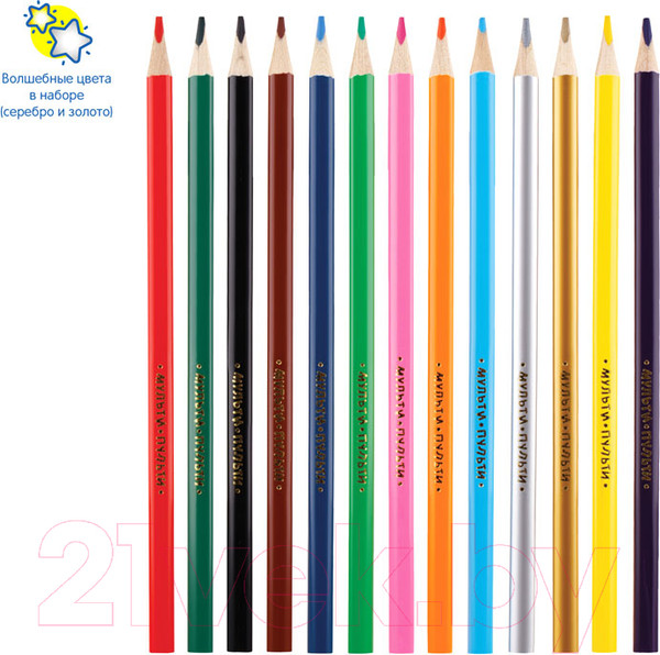 Изображение товара Набор цветных карандашей Мульти-пульти Енот в космосе / CP_29296 (12 цветов)