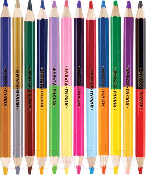 Изображение товара Набор цветных карандашей Мульти-пульти Енот в космосе / CP_33722 (12шт, 24 цвета)