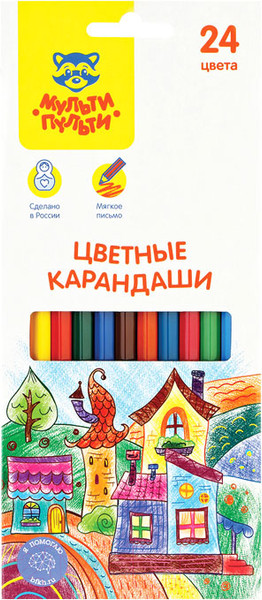 Изображение товара Набор цветных карандашей Мульти-пульти Невероятные приключения / CP_41050 (24 цвета)