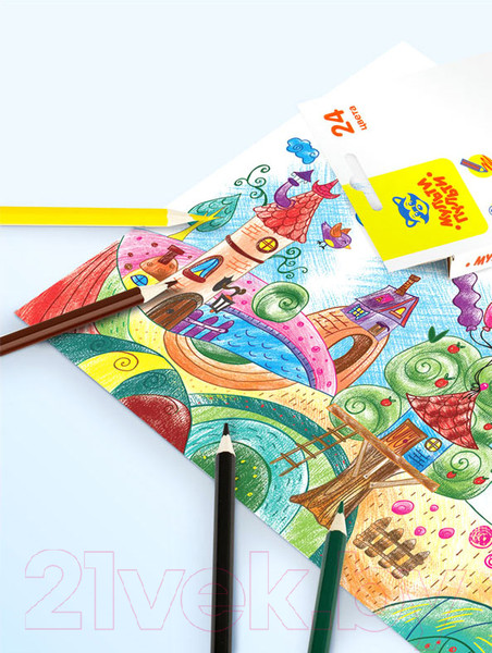 Изображение товара Набор цветных карандашей Мульти-пульти Невероятные приключения / CP_41050 (24 цвета)