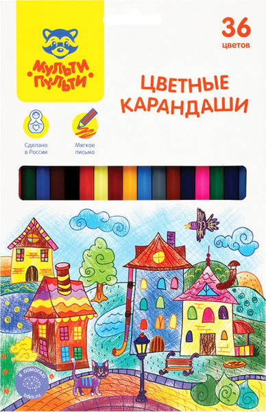 Изображение товара Набор цветных карандашей Мульти-пульти Невероятные приключения / CP_41051 (36 цветов)