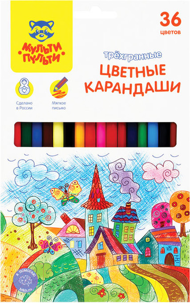 Изображение товара Набор цветных карандашей Мульти-пульти Невероятные приключения / CP_41056 (36 цветов)