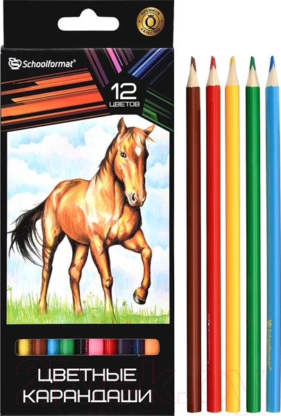 Изображение товара Набор цветных карандашей Schoolformat Дикая планета / КЦ12-ДП (12цв)