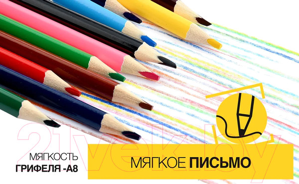 Изображение товара Набор цветных карандашей Schoolformat Дикая планета / КЦ12-ДП (12цв)