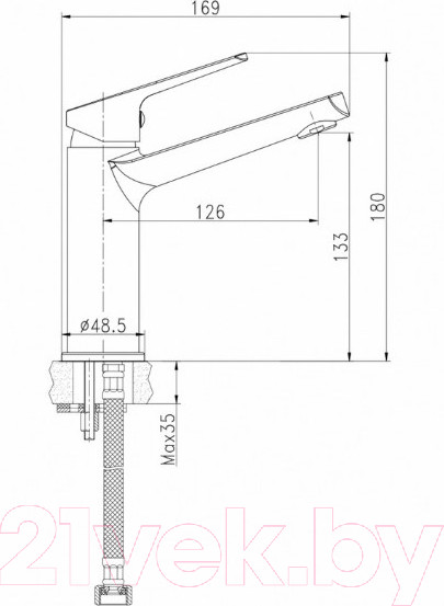 Изображение товара Умывальник со смесителем Cersanit Como 70 / S-UM-COM70/1-w + 63037