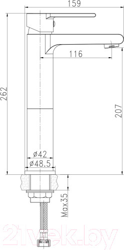 Изображение товара Умывальник со смесителем Cersanit Moduo 50 Square / 63570 + 63111
