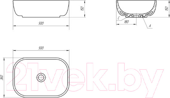 Изображение товара Умывальник со смесителем Cersanit Moduo 50 Square / 63570 + 63054