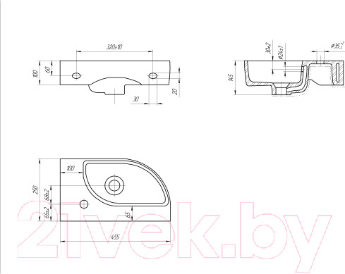 Изображение товара Умывальник со смесителем Cersanit Cameo 45 / 63405 + 63030