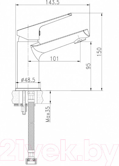 Изображение товара Умывальник со смесителем Cersanit Como 80 / S-UM-COM80/1-w + 63034