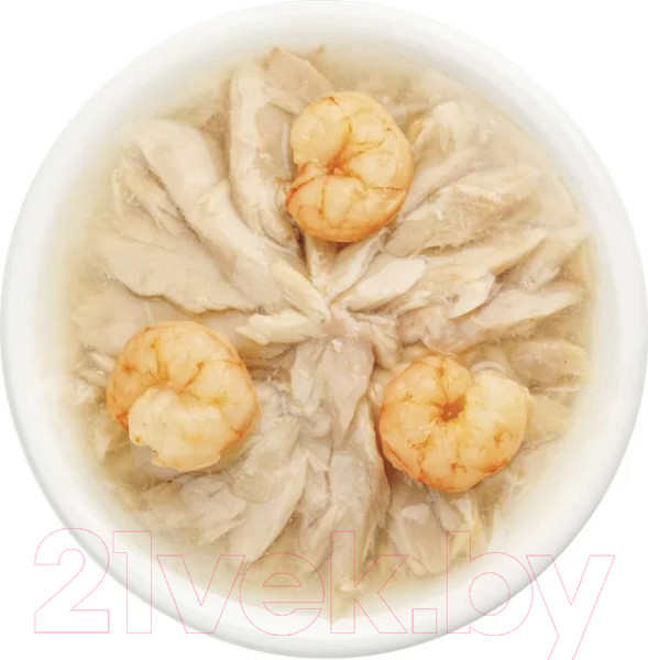 Изображение товара Влажный корм для кошек Деревенские лакомства Тунец с креветкой в нежном желе / 74500585 (70г)