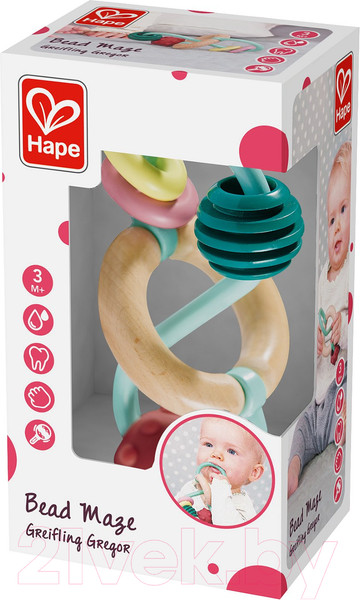 Изображение товара Прорезыватель для зубов Hape Пастель Лабиринт Бусинки / E8501_HP