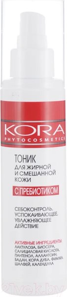Изображение товара Тоник для лица Kora Для жирной и комбинированной кожи с пребиотиком (150мл)