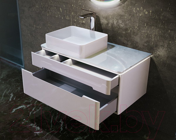 Изображение товара Тумба под умывальник Jorno Shine 90 / Shi.01.90/P/W (подвесная)