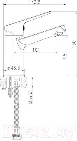 Изображение товара Умывальник со смесителем Cersanit Calla 54 / S-UM-Cl/1-w + 63034