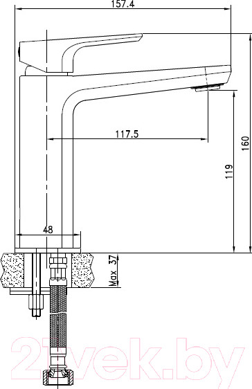 Изображение товара Умывальник со смесителем Cersanit Calla 54 / S-UM-Cl/1-w + 63063