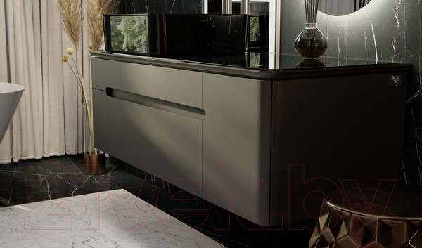 Изображение товара Тумба под умывальник Jorno Shine 120 / Shi.01.120/P/A (подвесная, антрацит)