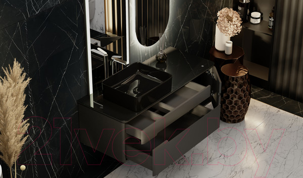 Изображение товара Тумба под умывальник Jorno Shine 120 / Shi.01.120/P/A (подвесная, антрацит)