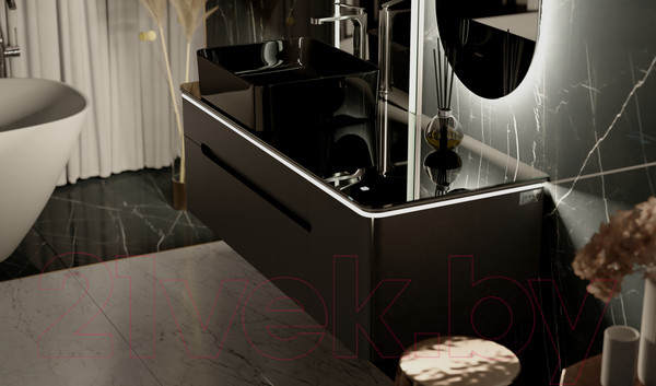 Изображение товара Тумба под умывальник Jorno Shine 120 / Shi.01.120/P/A (подвесная, антрацит)