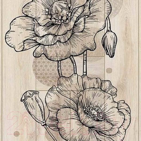 Изображение товара Панель ПВХ Декоруст Стандарт New Маковая лоза-649 (2500x250x7мм)