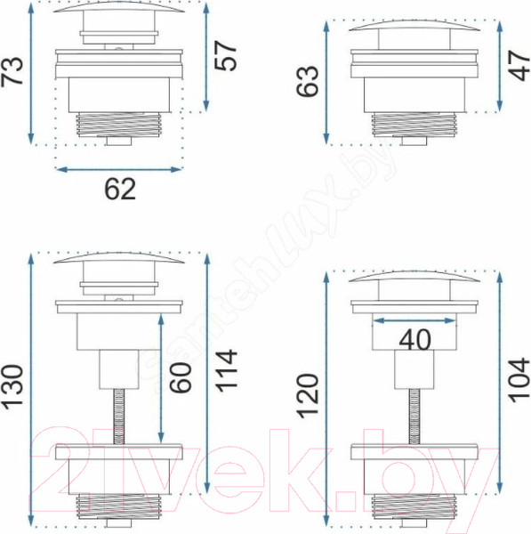 Изображение товара Донный клапан REA A2360 (светлое золото)