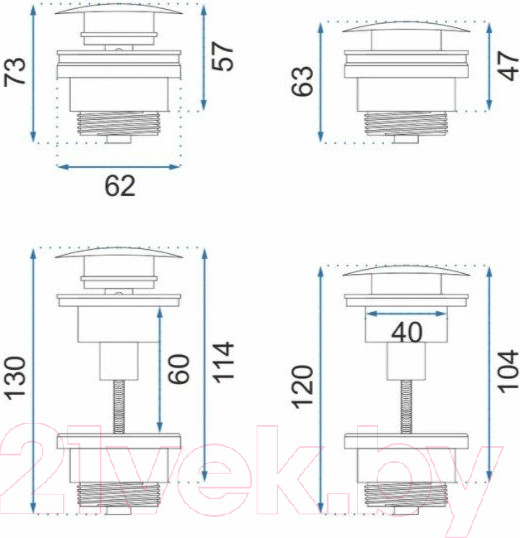 Изображение товара Донный клапан REA A8585 (матовое золото)