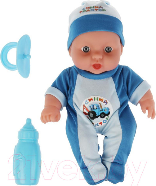 Изображение товара Пупс с аксессуарами Карапуз Синий Трактор / SM20-BT-BLUE-RU