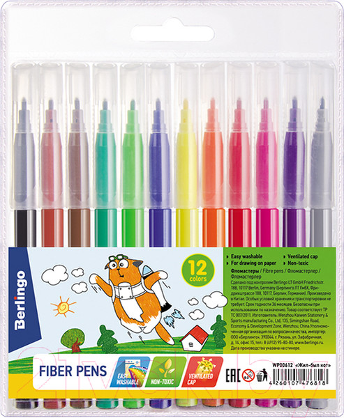 Изображение товара Фломастеры Berlingo Жил-был кот / WP00612 (12 цветов)