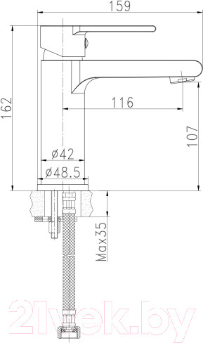 Изображение товара Умывальник со смесителем Cersanit Moduo 80 Slim / P-UM-MOD80SL/1 + 63107