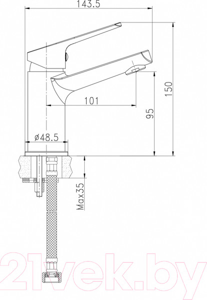Изображение товара Умывальник со смесителем Cersanit Erica 50 / S-UM-ERI-50-1-W + 63034