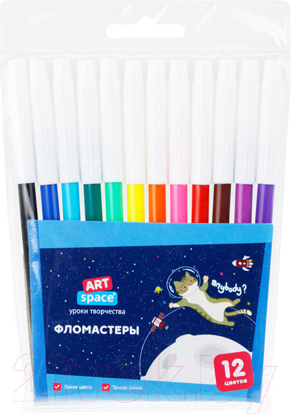 Изображение товара Фломастеры ArtSpace Космические приключения / WCP12_26827 (12шт)