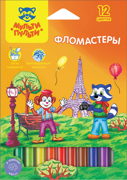 Изображение товара Фломастеры Мульти-пульти Енот во Франции / WP_10716 (12 цветов)