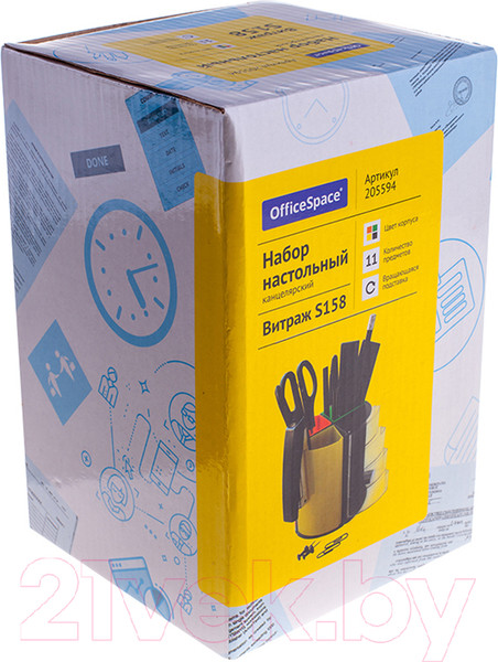 Изображение товара Органайзер настольный OfficeSpace Витраж / SS158_3183/205594 (черный/цветной)