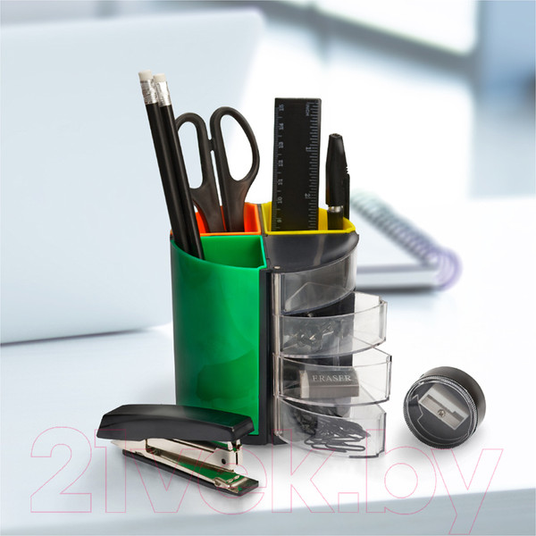 Изображение товара Органайзер настольный OfficeSpace Витраж / SS158_3183/205594 (черный/цветной)