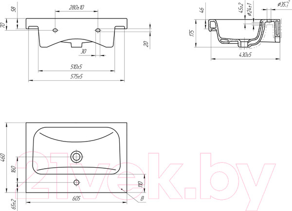 Изображение товара Умывальник со смесителем Cersanit Moduo 60 / S-UM-MOD60/1 + 63050