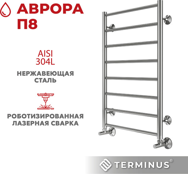 Изображение товара Полотенцесушитель водяной Terminus Аврора П8 500x800