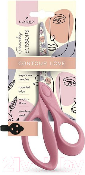 Изображение товара Ножницы канцелярские Lorex Peachy Contour Love / LXSCPC17-CL