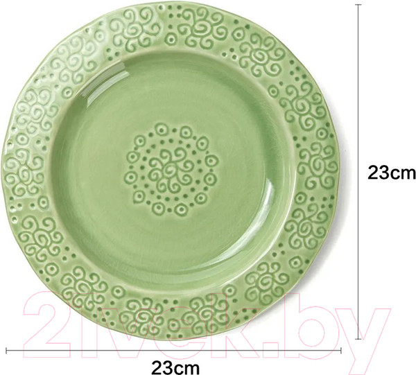 Изображение товара Тарелка столовая обеденная Fissman Lykke 6345 (зеленый)