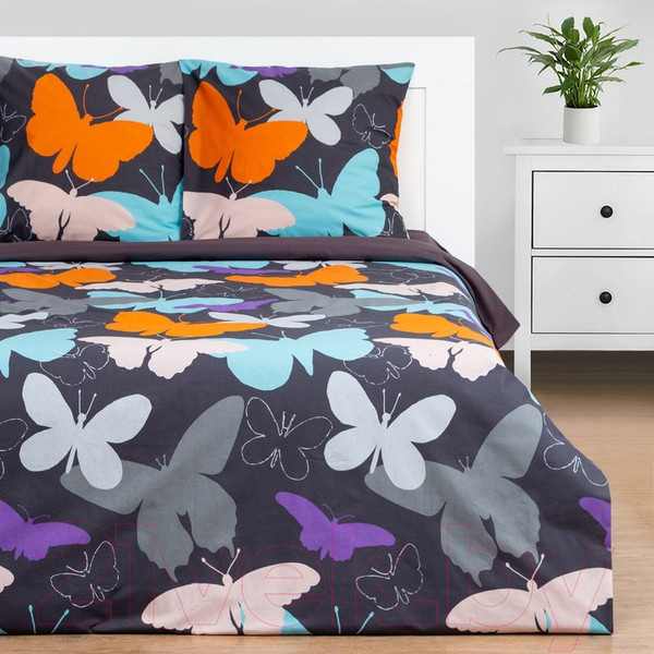 Изображение товара Комплект постельного белья Этель Евро Butterflies / 7674467