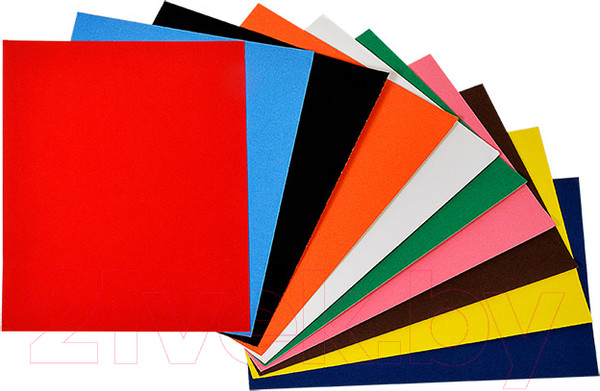 Изображение товара Набор цветной бумаги Каляка-Маляка Бархатная Самоклеящаяся / ББСКМ10-1 (10цв)