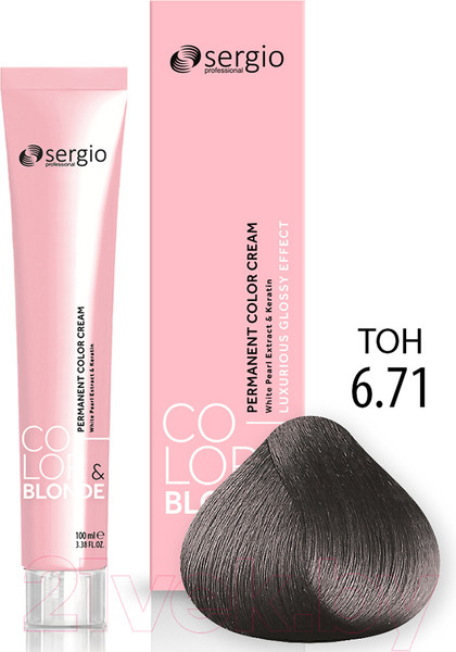 Изображение товара Крем-краска для волос Sergio Professional Color&Blonde 6.71 (темно-русый холодный)