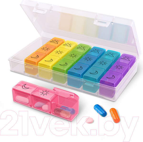 Изображение товара Таблетница Daswerk для лекарств и витаминов 7 дней / 3 приема / 630848