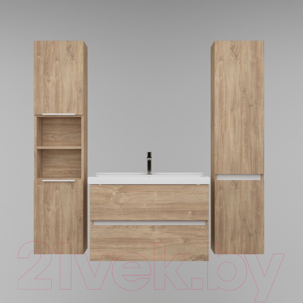 Изображение товара Тумба под умывальник Дабер 011 / Т11.6.0.6Б (дуб канзас коричневый/белый)