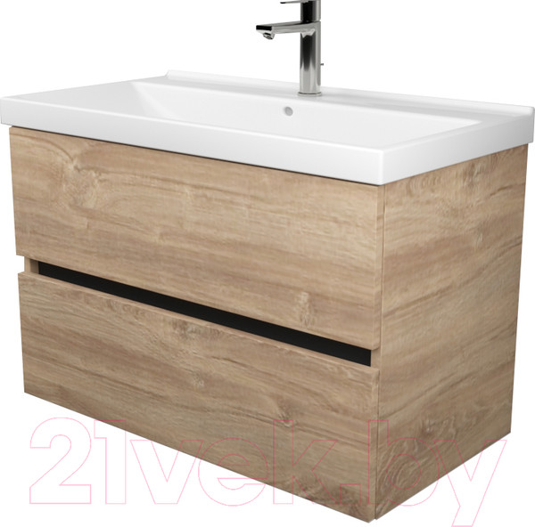 Изображение товара Тумба под умывальник Дабер 011 / Т11.8.0.6Ч (дуб канзас коричневый/черный)