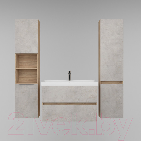 Изображение товара Тумба под умывальник Дабер 011 / Т11.8.0.7 (дуб канзас коричневый/бетон чикаго)