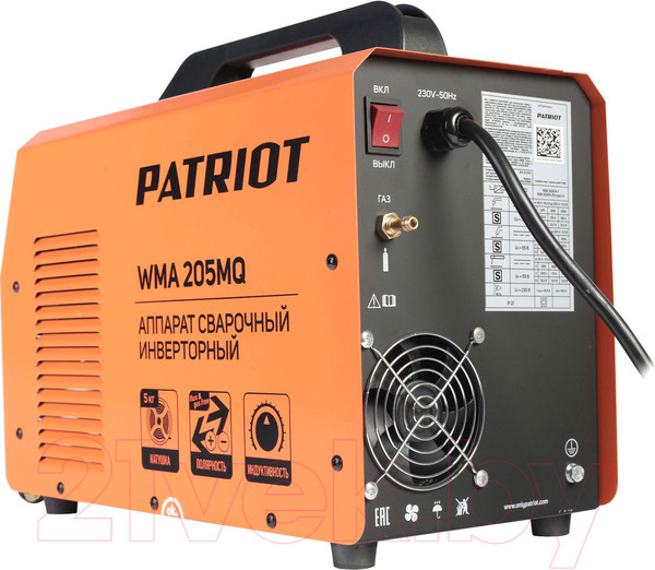 Изображение товара Инвертор сварочный PATRIOT WMA 205MQ MIG/MAG/MMA