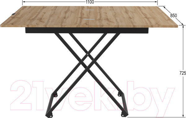 Изображение товара Стол-трансформер Калифорния мебель Андрэ Loft (дуб вотан)