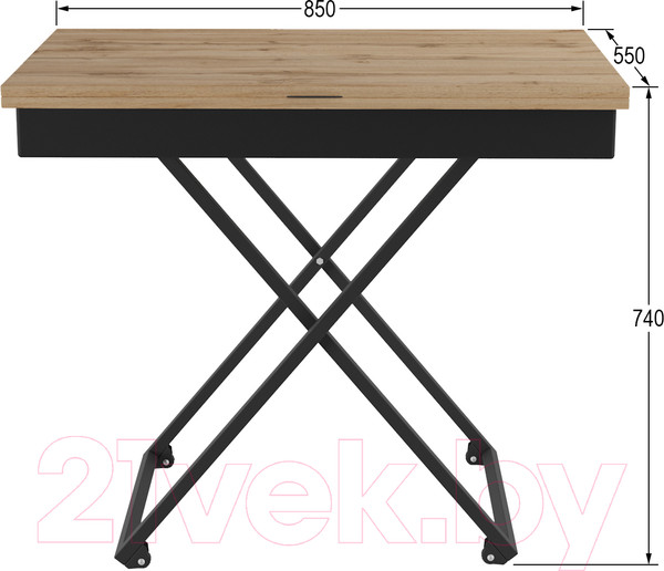 Изображение товара Стол-трансформер Калифорния мебель Андрэ Loft (дуб вотан)